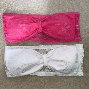 (2) Wet Seal Lace Bandeaus M